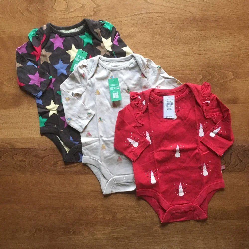 BabyGap winter bodysuits 3-6m NWT